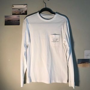 Long-Sleeve Whale Graphic Pocket Tee